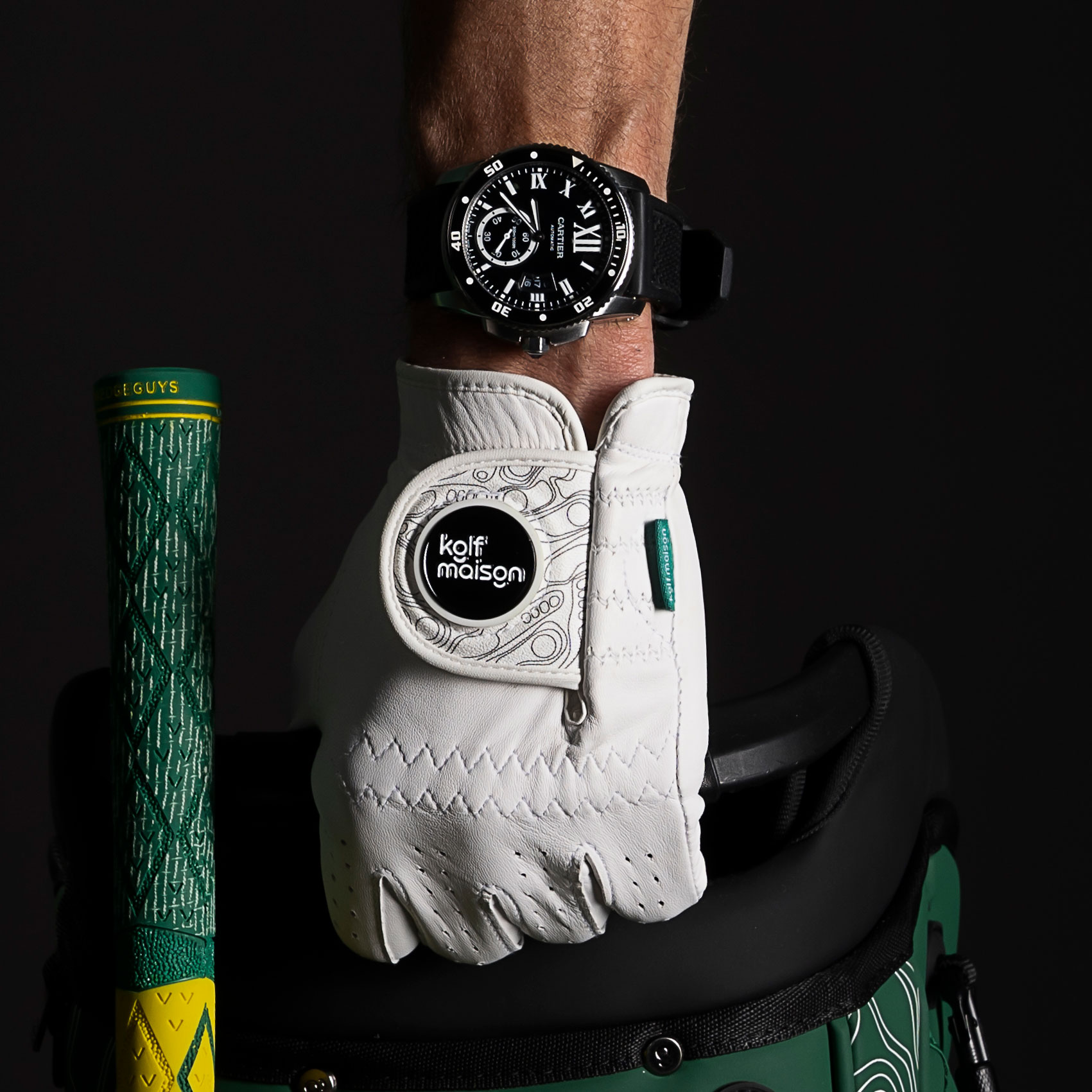 Kolf Maison Paganica Stand Bag in premium PU leather with carbon fiber legs.