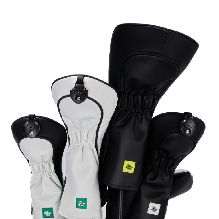 Luxury golf head cover set including driver, woods, hybrids, and putter covers