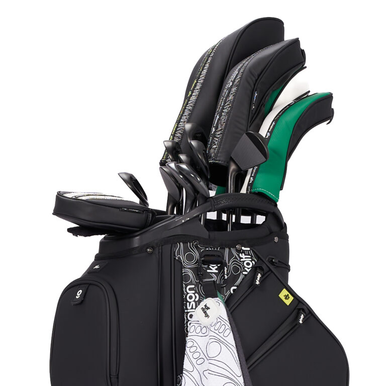Luxury Paganica Golf Head Cover Set featuring Driver, 3 Wood, 5 Wood, Hybrid, and Putter Covers