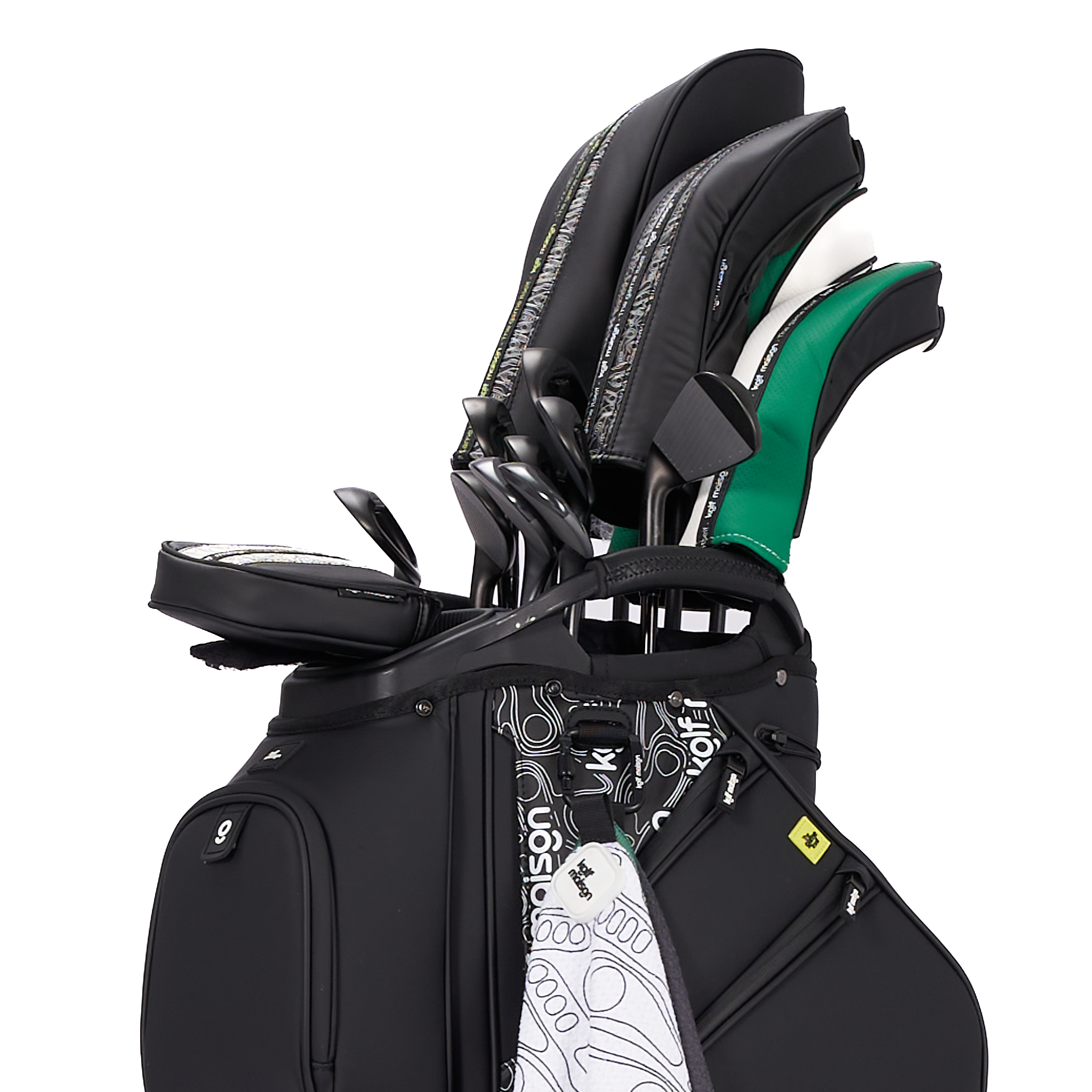 Luxury Paganica Golf Head Cover Set featuring Driver, 3 Wood, 5 Wood, Hybrid, and Putter Covers