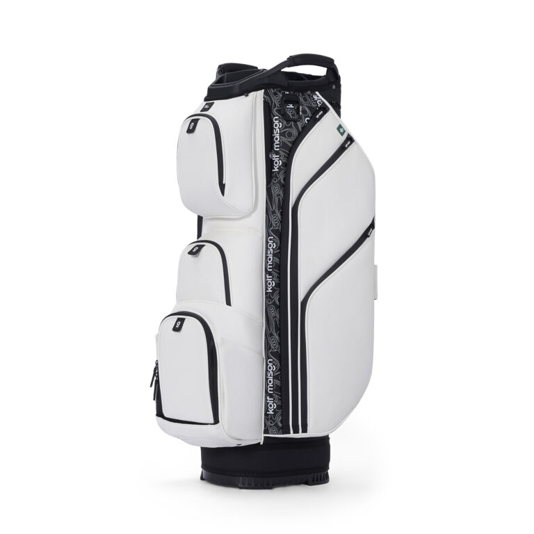 Kolf Maison Luxe Golf Cart Bag showcasing premium PU leather and 14-way dividers.