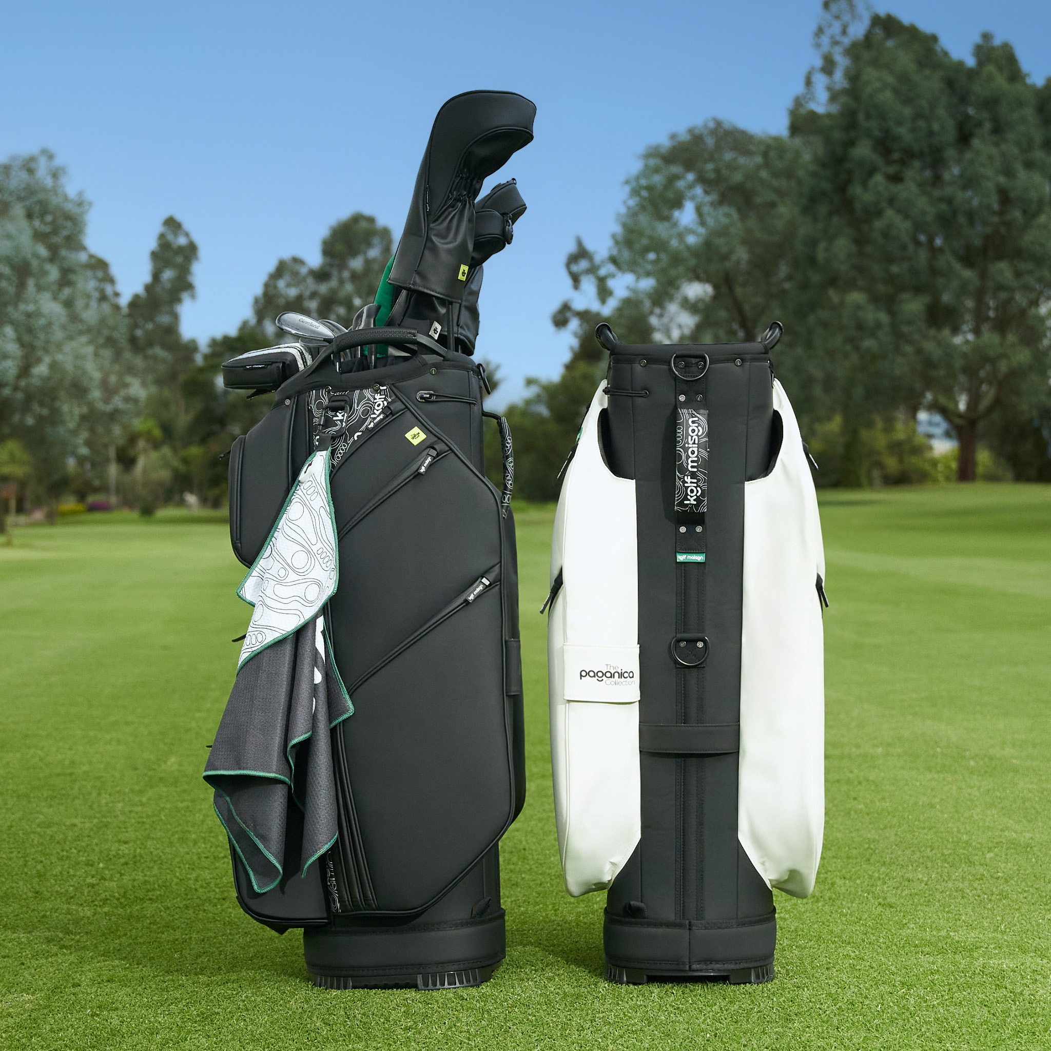 Kolf Maison Luxe Golf Cart Bag in premium PU leather with 14-way dividers