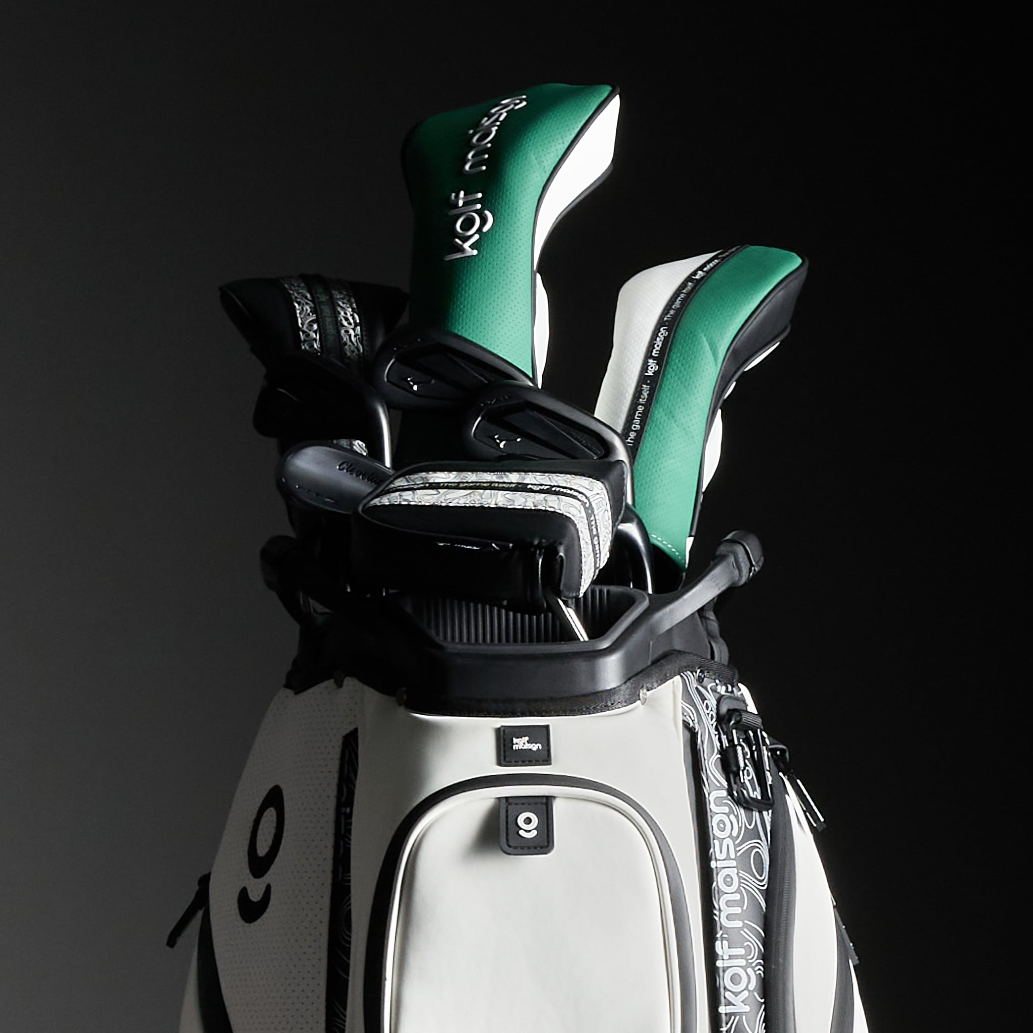 Kolf Maison Luxe Golf Cart Bag in premium PU leather with 14-way dividers