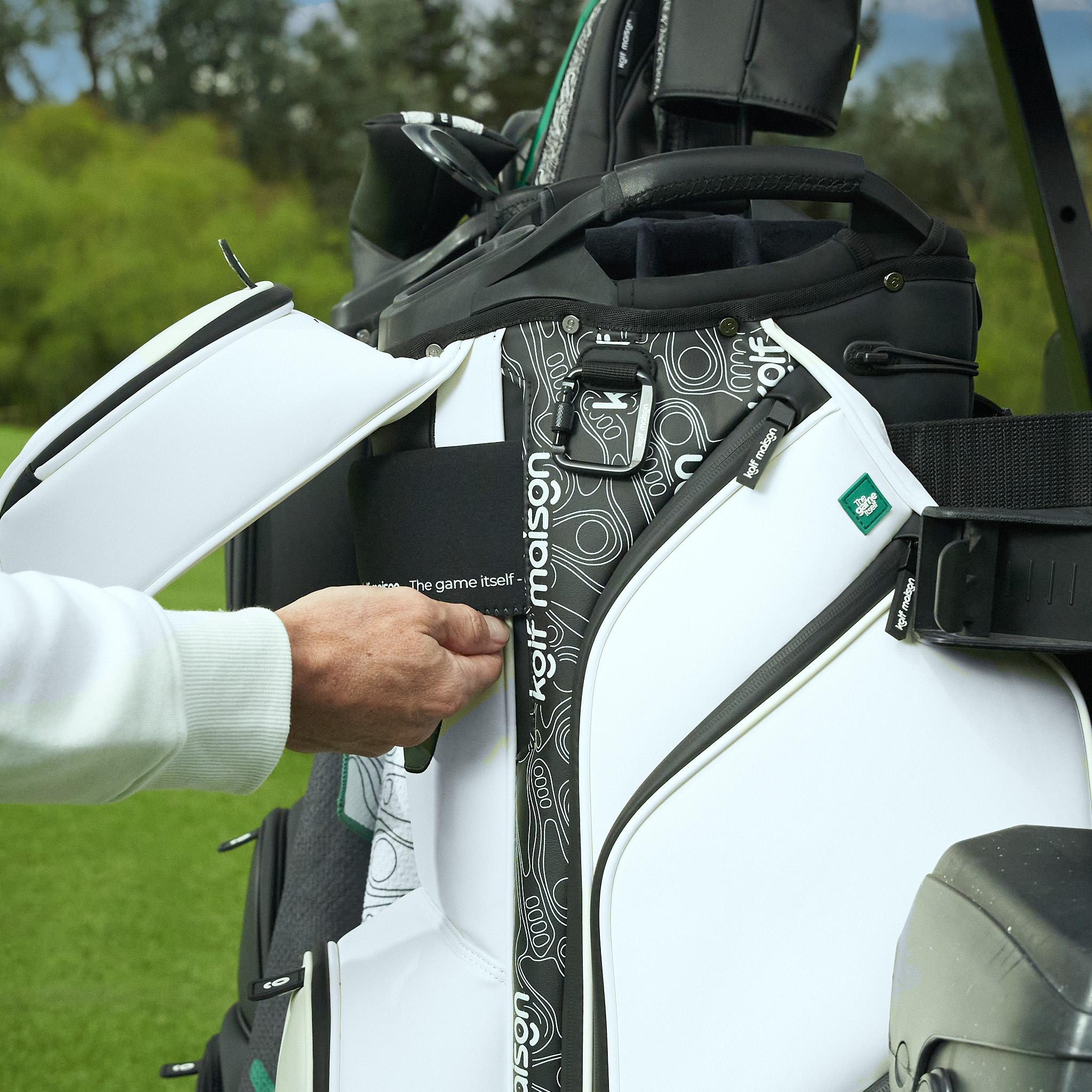 Kolf Maison Paganica Stand Bag in premium PU leather with intelligent engineering for golfers.