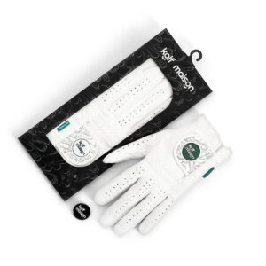 Kolf Maison Golf Glove crafted from premium Cabretta leather with integrated ball markers