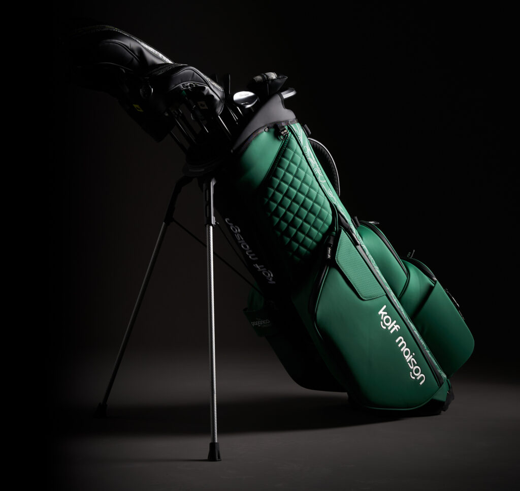 Image of a meticulously crafted, numbered, and artisan-finished Kolf Maison golf bag