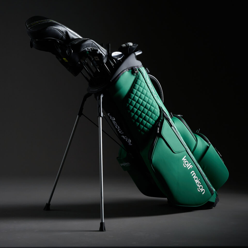 Luxury Kolf Maison Paganica G Stand Bag in Green Souverain with 14-way dividers