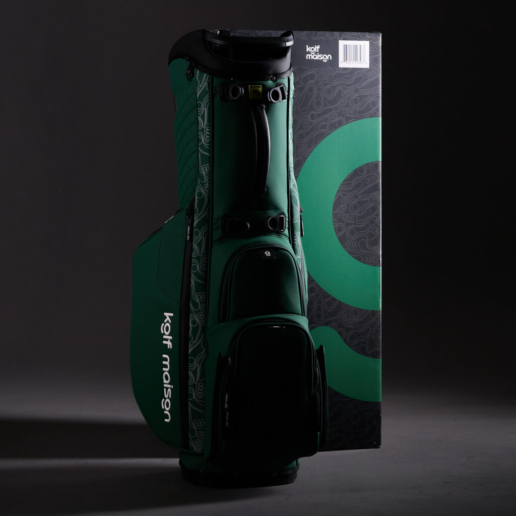 Luxury Kolf Maison Paganica G Stand Bag in Green Souverain with 14-way dividers