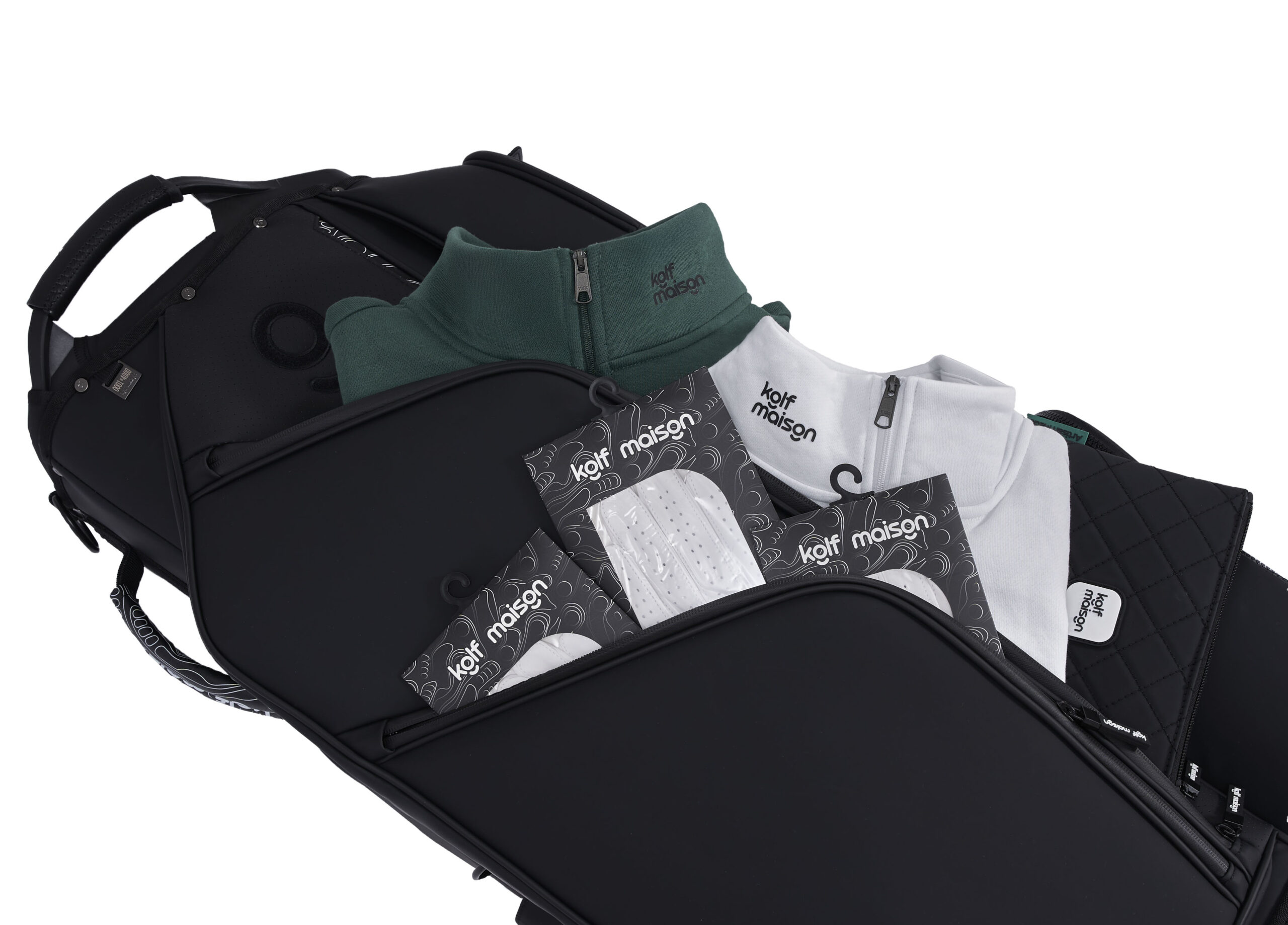 Kolf Maison Luxe Golf Cart Bag in premium PU leather with 14-way dividers