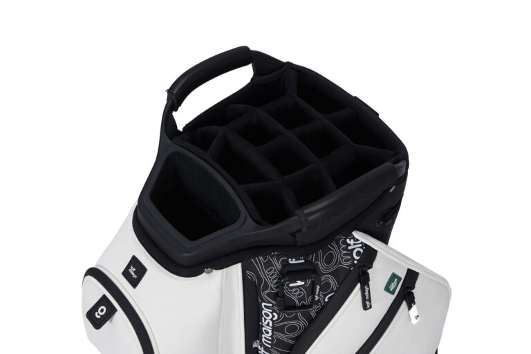 Kolf Maison Luxe Golf Cart Bag in premium PU leather with 14-way dividers